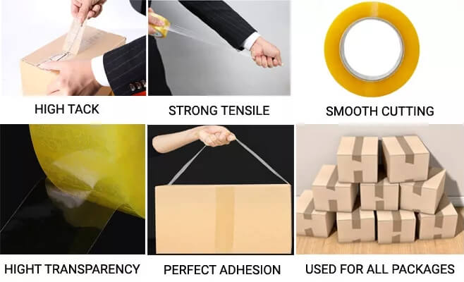 Crystal clear adhesive tapes, bopp package sealing tape