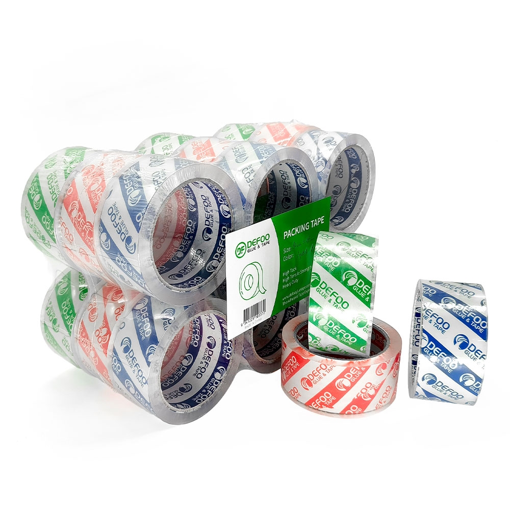 Bopp low noise crystal clear packing tape with logo printed self adhesive colored tape brown/ super clear